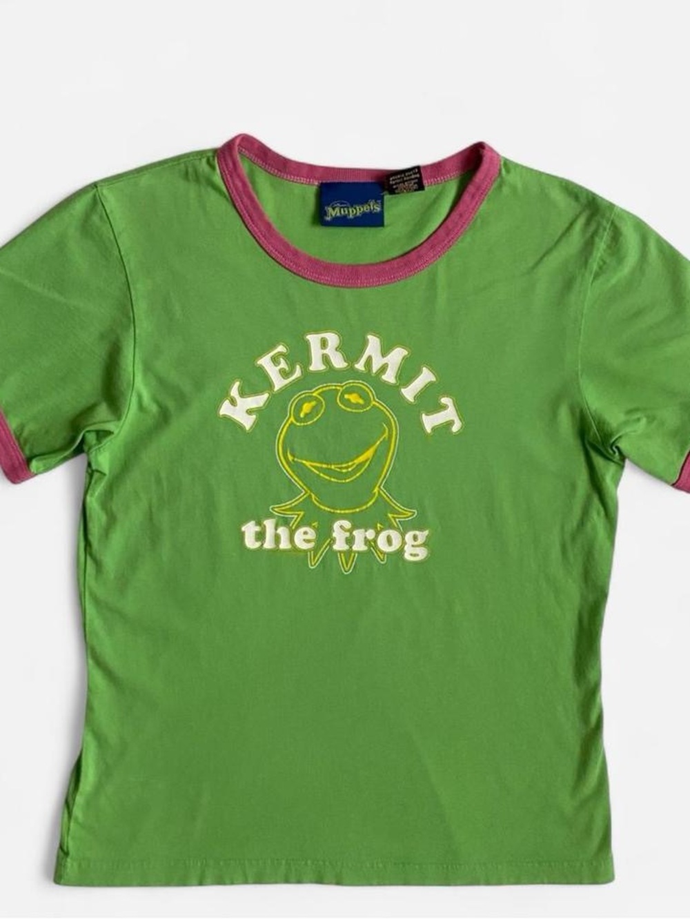 Vintage Y2K green Kermit the Frog ringer tee